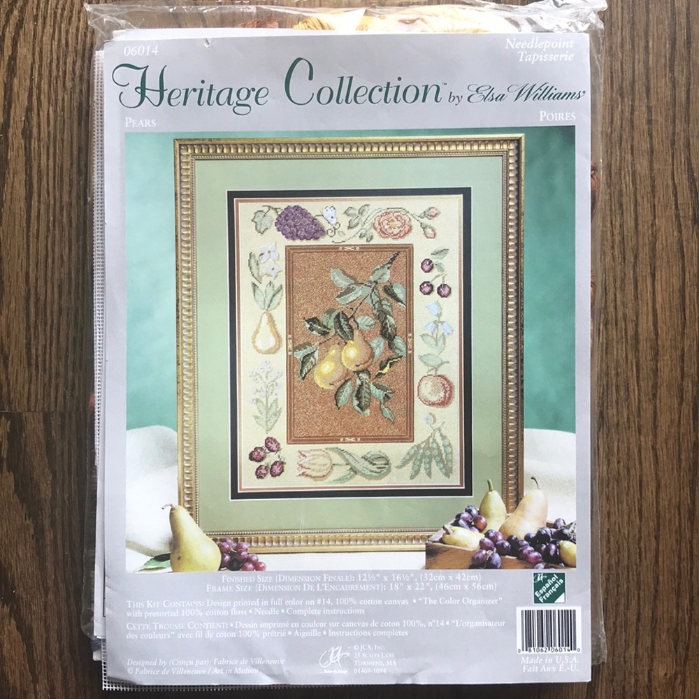 Heritage Collection Pears needlepoint kit